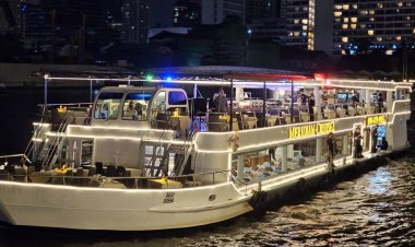ล่องเรือดินเนอร์ ชมวิวพระอาทิตย์ตกฝั่งแม่น้ำเจ้าพระยา ที่เมอริเดียน ครูซ 2 Iconsiam