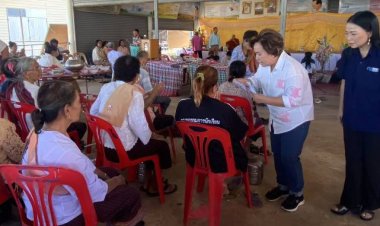 ผู้สมัครนายกอบจ.ปราจีนบุรีเบอร์3 ลงพื้นที่หาเสียงอวยพรปีใหม่ในงานบุญ