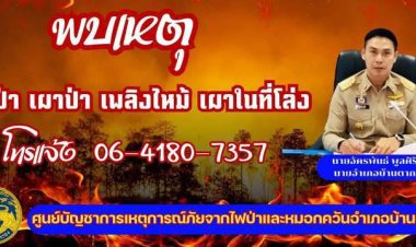 นายอำเภอบ้านตาก ตั้งรางวัลนำจับ   2,000 บาท ใครเผาป่าไม่รอด