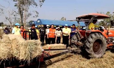 ผู้ว่าอุทัยธานีคุมเข้มเผาฟางข้าวหนุนไถกลบ อัดก้อนเพิ่มมูลค่า