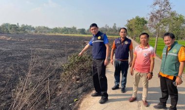 นายอำเภอวชิรบารมีลงพื้นที่ ตามหาตัว มือเพลิง เผานาข้าว ส่งผลเกิด PM 2.5