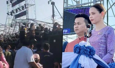 หวิดโศกนาฎกรรม! แผงเหล็กเวทีถล่ม ขณะ รมช.ซาบีดา เปิดงาน "สส.ยโสธร" กระดูกสันหลังแตก