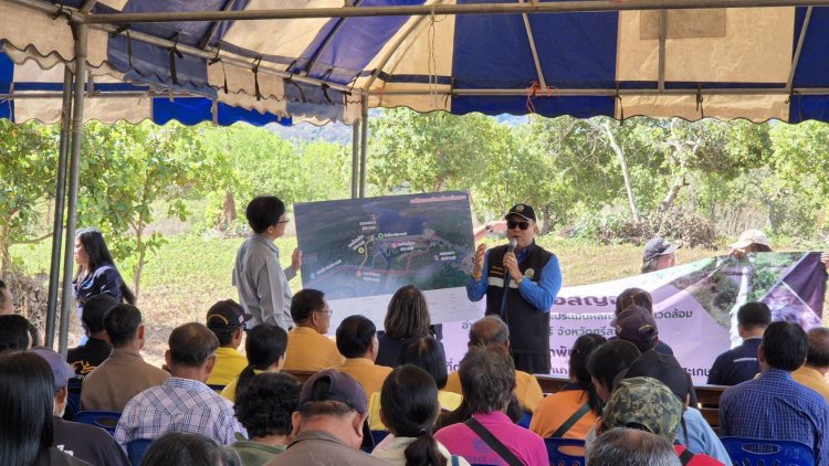 กรมชลประทานจัดสื่อสัญจรสำรวจอ่างเก็บน้ำห้วยจันทร์ จ.ศรีสะเกษ