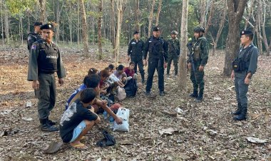 ทะลักไม่หยุด!ตชด.346 สกัดจับ 10 แรงงานเมียนมาลักลอบเข้าไทย