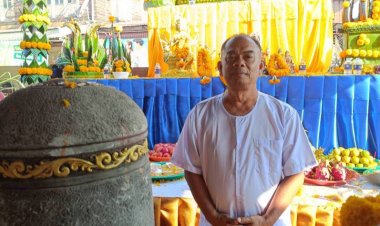 “ปู่ถาวร” จัดพิธีบวงสรวงรวมดินสถานที่ศักดิ์สิทธิ์สู่ลำน้ำโขง