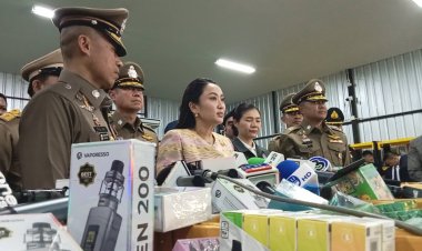 นายกฯแถลงทลายเครือข่ายบุหรี่ไฟฟ้า รายใหญ่สุดในประเทศ ยึดได้ 2.6 แสนชิ้น มูลค่า 130 ล้านบาท