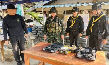 ทหารพราน 35 จับกุมอาวุธ กระสุน วัตถุระเบิดคาด่านตรวจ