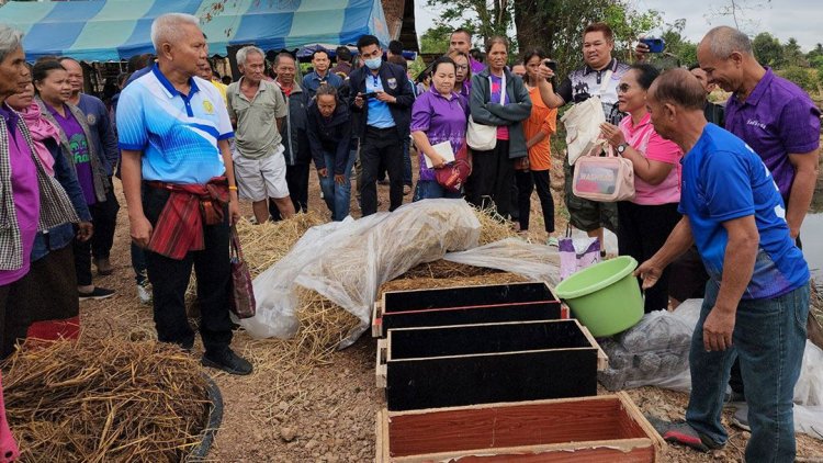 สอนชาวบ้าน'เพาะเห็ดฟาง'เอาไว้กิน-ขาย ลดการเผาฟางข้าว ไม่สร้างฝุ่น PM2.5