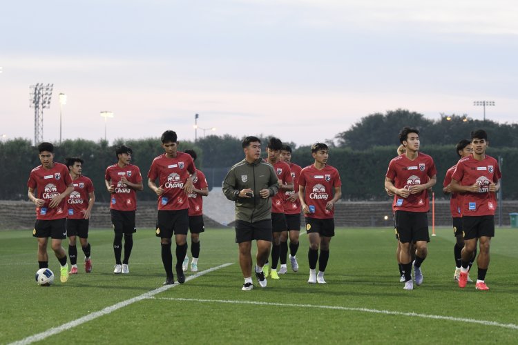 ทีมชาติไทย U23 ซ้อมต่อเนื่อง ก่อนดวล กาตาร์, “ศรวัสย์” ขอบคุณทุกคำชื่นชม ตั้งเป้าต่อยอดผลงาน