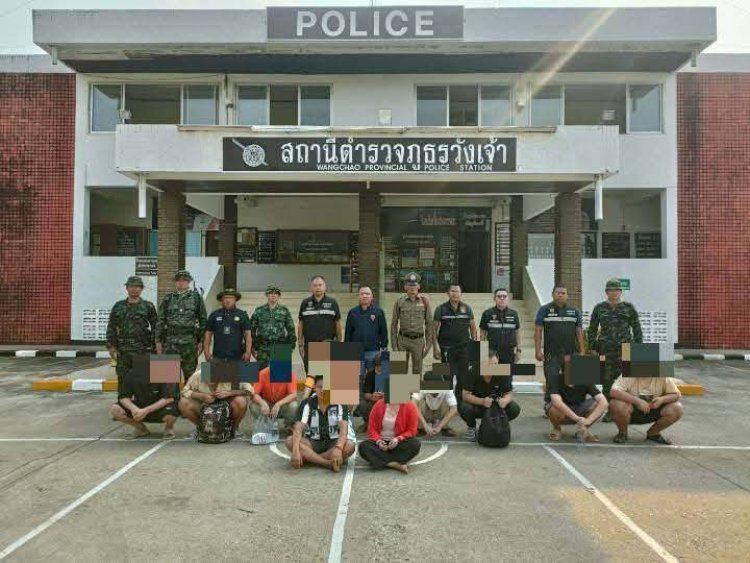 จนท. ตรวจพบ ชาวจีนหนี จากเมียนมา 9 คน เข้าชายแดนไทย ผ่าน อ.วังเจ้า เตรียมเข้าเมืองชั้นใน