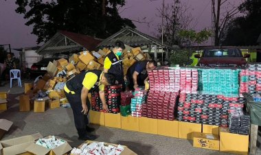 บุหรี่เถื่อนทะลักชายแดนแม่สาย ยึดของกลาง 4 พันกว่าคอตตอน