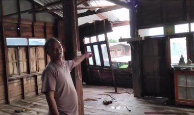 แค่ 5 นาทีพายุฤดูร้อนถลมอุดรธานี พังบ้านเรือนกว่า 100 หลัง