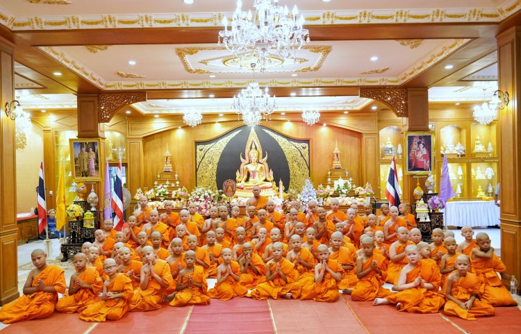 ปทุมธานี บรรพชาสามเณร 71รูป เฉลิมพระเกียรติ กรมสมเด็จพระเทพฯ