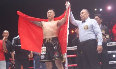 "ยี่เจี้ยง" ใช้เวลาสองนาทีรถล่ม "อาชิช" คาเวทียก1 คว้าเข็มขัด WBA Asia