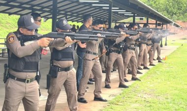 สภ.สัตหีบ ฝึกซ้อมแม่นปืนสร้างความปลอดภัยแก่ จนท. ชีวิตและทรัพย์สินของ ปชช.