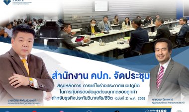 คปภ. ประชุมสรุปหลักการ การแก้ไขร่างประกาศแนวปฏิบัติในการคุ้มครองข้อมูลส่วนบุคคล