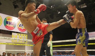 "ก้องสนั่น" ควงแขน "ยอดเหล็กแหลม" ทะลุรอบ4คนสุดท้าย  มวยปูนเสือ