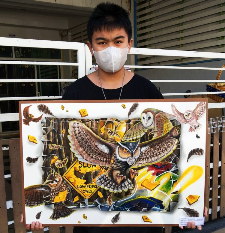 เด็กปทุมฯคว้ารางวัลงานประกวดวาดภาพ เทศกาลนกฮูกนานาชาติ 2025