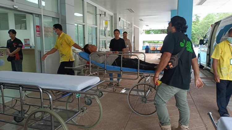 หวิดสิ้นชื่อ!หนุ่มก่อสร้างเทคอนกรีตฝ่าสายฝนถูกไฟฟ้าช็อตเจ็บสาหัส