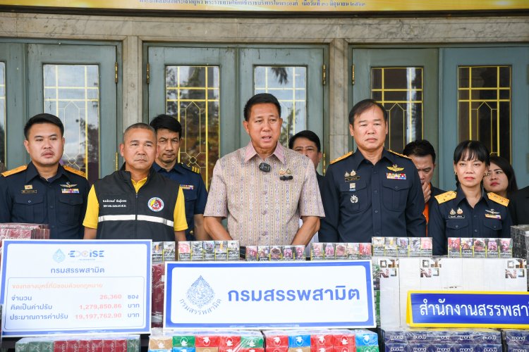 ชลบุรีจับบุหรี่ลักลอบนำเข้าผิดกฎหมายมูลค่ากว่าล้านบาท