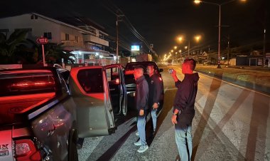 ตม.จว.กาญจนบุรี สกัดจับรถขนคนต่างด้าวผิดกฎหมาย