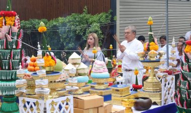 อัญเชิญ "พ่อปู่สุริยะเทวะนาคะ-แม่ย่าสุริโยเทวะนาคินีศรีเทวี"ประดิษฐานยังวิมานแห่งใหม่ หน้าคฤหาสน์ Millionaire Club&Castle