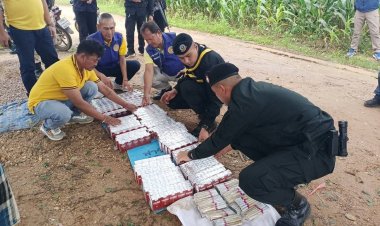 ด่านศุลกากรแม่สอดสนธิกำลัง 4 ฝ่ายตรวจยึดบุหรี่เถื่อนทะลักชายแดน