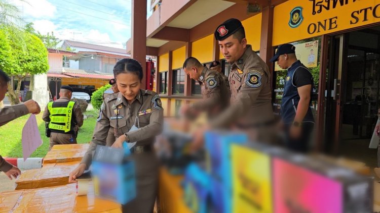สกัดตรวจจับหนุ่มขับรถบรรทุกซุกซ่อนบุหรี่ไฟฟ้า 22,920 ชิ้น มูลค่ากว่า 8 ล้านบาท