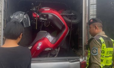 ตำรวจทางหลวงสกัดจับแก๊งค้าจยย.ข้ามชาติ ยึด 7 คันส่งตลาดโรงเกลือ