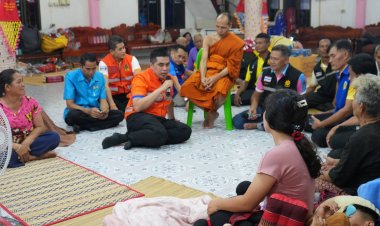 ผู้ว่าฯศรีสะเกษนำคณะเข้าเยี่ยมให้กำลังใจผู้อพยพย้ายเข้าพักศูนย์อำเภอกันทรลักษ์แห่งใหม่