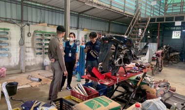 บุกกทลายแหล่งผลิตท่อไอเสียรถจักรยานยนต์ไม่ได้มาตรฐาน มอก.
