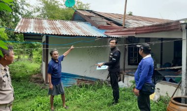 พายุ "ทาจิกิ"ฝนกระหน่ำ ลมกระโชกแรง ซัดบ้านเรือนชาวอำนาจเจริญพัง 33 หลัง