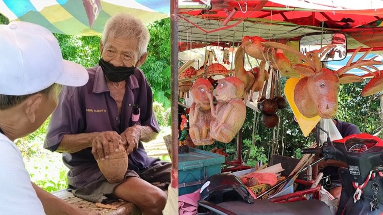 “ผู้เฒ่าทระนง” สู้ชีวิตด้วยศิลปะขาย “ลิงมะพร้าว”เลี้ยงชีพ หัวใจไม่เคยแพ้!