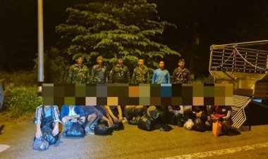 ทหาร ตำรวจแม่สอด จับกุมแรงงานต่างด้าวลักลอบเข้าเมือง. 19 ราย