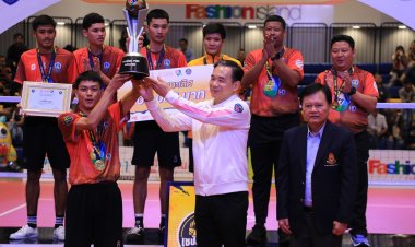 สุดยอด!!! รร.กีฬาเทศบาลนครปฐมตบขาด ชูถ้วยแชมป์ "เซปักตะกร้อ" นร.ชาย แชมป์7HD