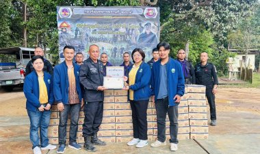 ชลประทานศรีสะเกษ ปันน้ำใจ ส่งมอบนมกล่องให้กองร้อยทหารพรานที่ 2309