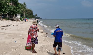 ชาวบ้านแห่จับปลาน็อกน้ำลอยเกลือนทะเลชะอำหลังฝนตกหนักเกิดปรากฎการณ์น้ำเบียด