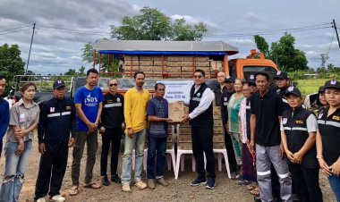โครงการชลประทานศรีสะเกษ ปันน้ำใจมอบนมให้กับเทศบาลเมืองศรีสะเกษ-ญาติผู้เสียชีวิตเหยื่อระเบิดชายแดน