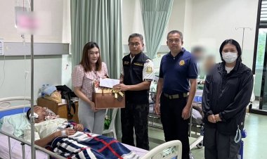 ผู้แทนกรมอุทยานฯรุดเยียวยาวเจ้าหน้าที่พิทักษ์ป่าภูเขียวถูกกระทิงขวิดบาดเจ็บ