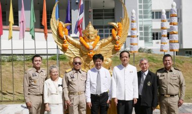 ศาลจังหวัดศรีสะเกษพิธีอัญเชิญองค์ครุฑขึ้นประดิษฐานหน้าอาคารหลังใหม่เตรียมเปิดรองรับภารกิจด้านตุลาการ