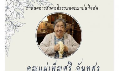 ครอบครัว ‘จันทศร–นิธิอนันตภร’ แจ้งข่าวเศร้า คุณแม่เพ็ญศรี จันทศร มารดาของ ‘จิ๊กกี๋ จุฑามาศ’ อดีตนางเอกชื่อดัง ถึงแก่กรรมอย่างสงบ – ตั้งสวดฯ 25–29 พ.ย. ที่วัดเขียนเขต