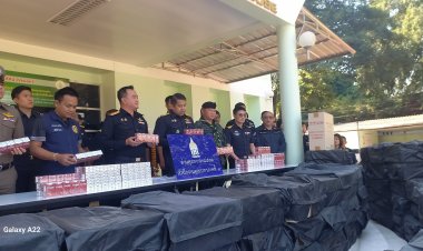 ด่านศุลกากรแม่สอดตรวจยืด บุหรี่ หนีภาษีล็อตใหญ่ ที่ชายแดน มูลค่า กว่า 10 ล้านบาท