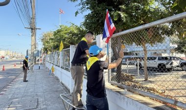 สภ.บ้านค่าย นำ จิตอาสาฯ ปรับภูมิทัศน์สถานี ยกระดับความปลอดภัยทางถนน ส่งพี่น้องถึงบ้านอย่างปลอดภัยปีใหม่