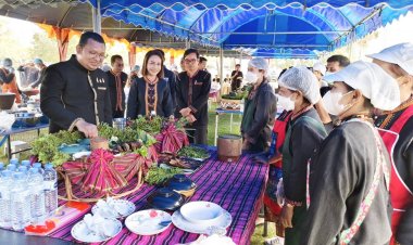 นายอำเภอปรางค์กู่ลั่นฆ้องเปิดงานปลาดุก เผาสะเดาหวาน ประจำปี 2568