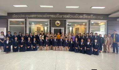 อบจ.ศรีสะเกษ ต้อนรับนักเรียนสตรีสิริเกศ สายนิติศาสตร์และรัฐศาสตร์ ด้วยความอบอุ่น