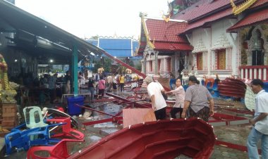 พายุฤดูร้อน ถล่ม อ.พร้าว ลมกระโชกแรกซัดบ้านเรือน-วัดหลายแห่งพังเสียหายยับ