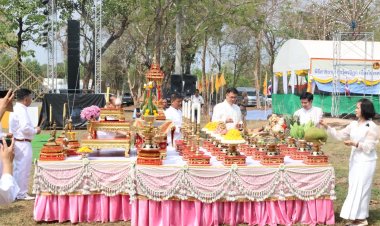 ปราจีนบุรี ประกอบพิธีบวงสรวงเสริมสิริมงคล-ธรรมยาตรา  ก่อนเปิดงานเทศกาลมาฆปูรมีศรีปราจีน ครั้งที่ ๔๐