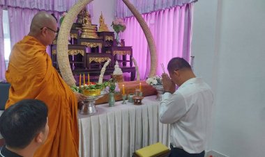 ทำพิธีส่งคืน "งาช้าง" กลับสู่บ้าน "กะเหรี่ยงฤาษีผมยาว" ประดิษฐานในศาลาฤๅษี บ้านเลตองคุ