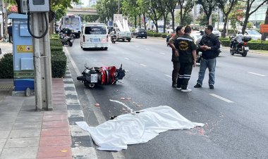 สลด! เมล์สาย 185 หักหลบรถจอดขวาง พุ่งชนไรเดอร์ดับคาที่ตีนสะพานข้ามคลองบางซื่อ