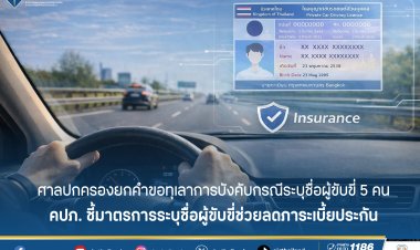 ศาล ปค.ยกคำร้องปมระบุชื่อผู้ขับขี่ 5 คน คปภ.ชี้เป็นการช่วยลดภาระเบี้ยประกัน